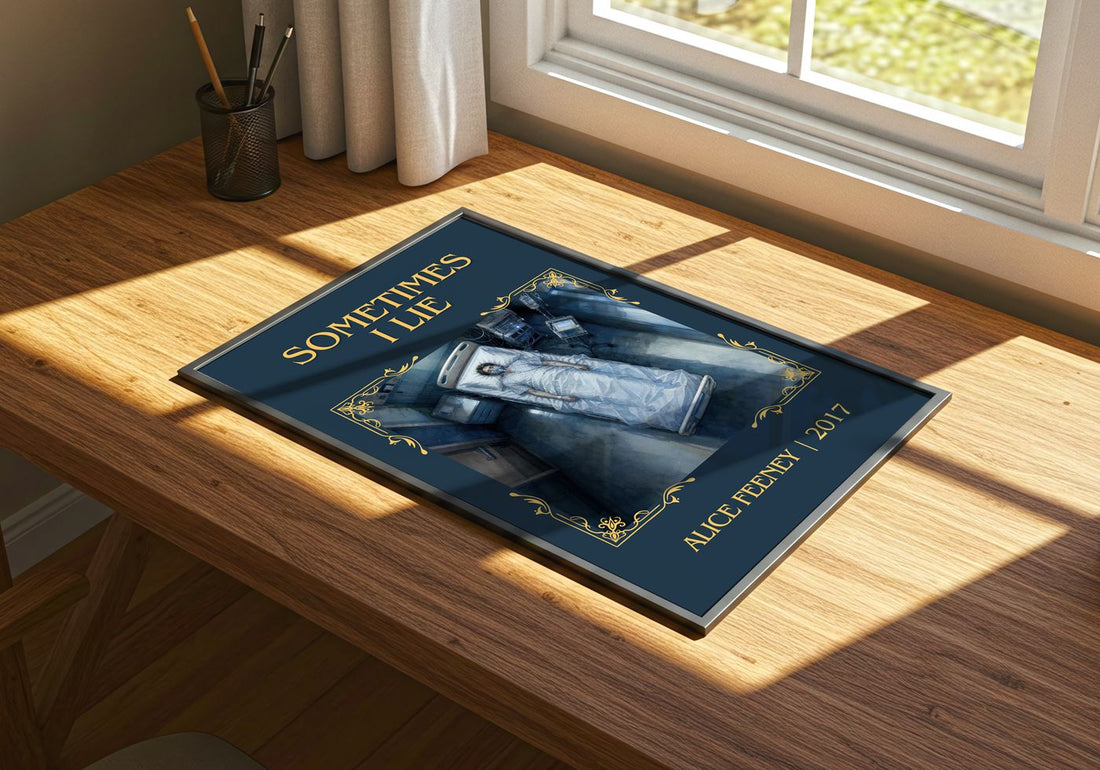 Sometimes I Lie Classic Book Art Print by Alice Feeney – print on a sunlit desk