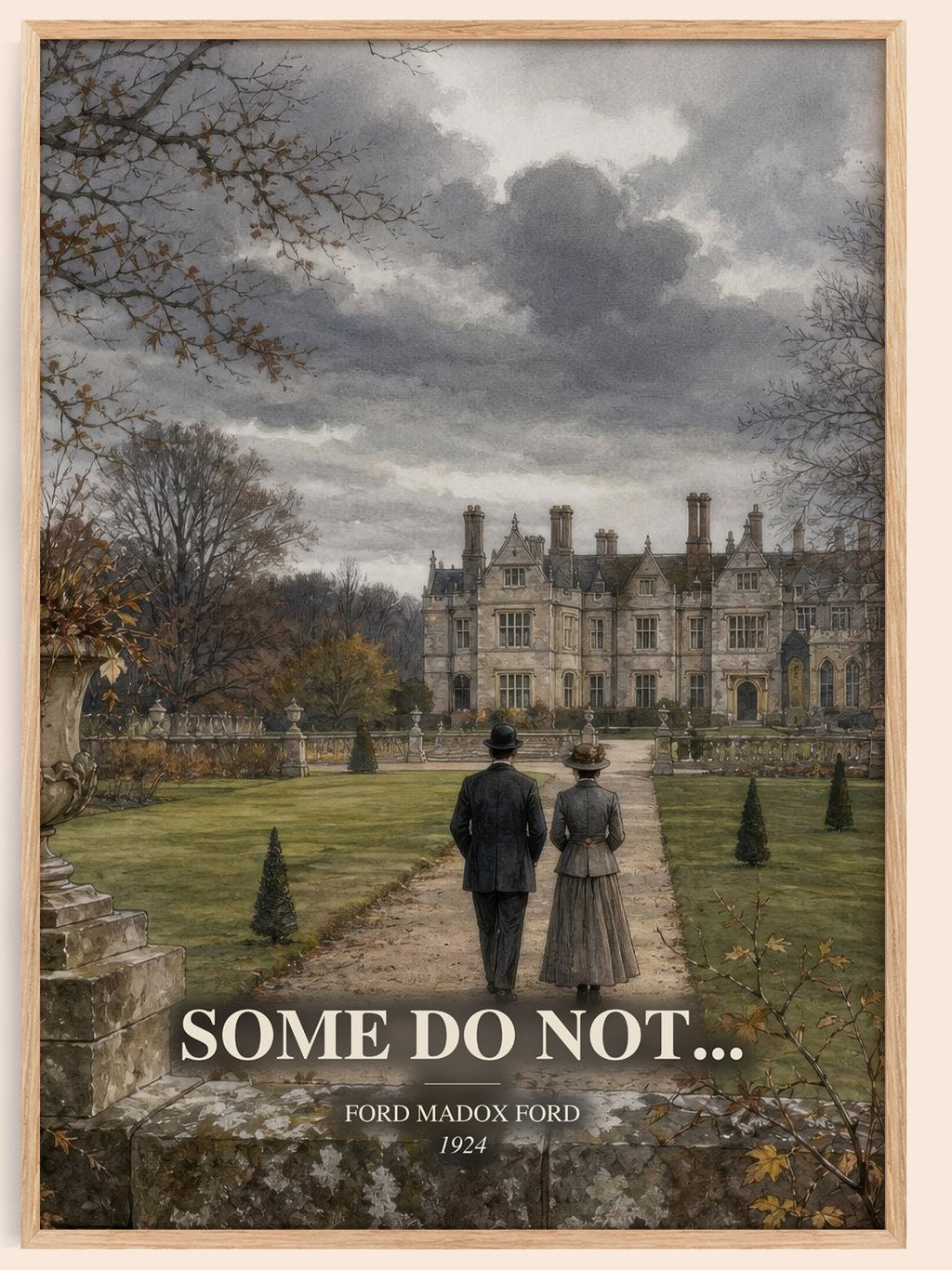 Some Do Not... watercolour book poster by Ford Madox Ford – framed literary art print