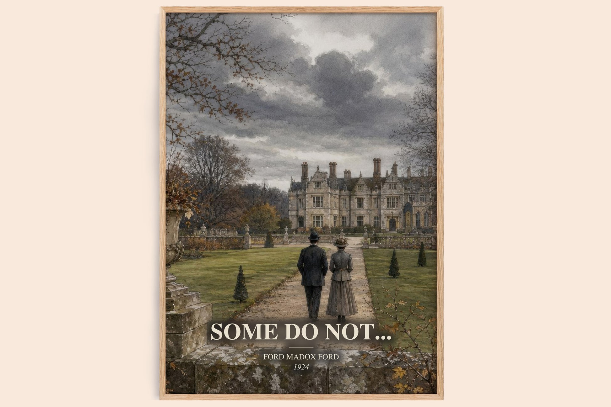 Some Do Not... watercolour book poster by Ford Madox Ford – framed literary art print