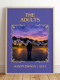 The Adults Classic Book Art Print by Alison Espach – framed print leaning on a wooden floor