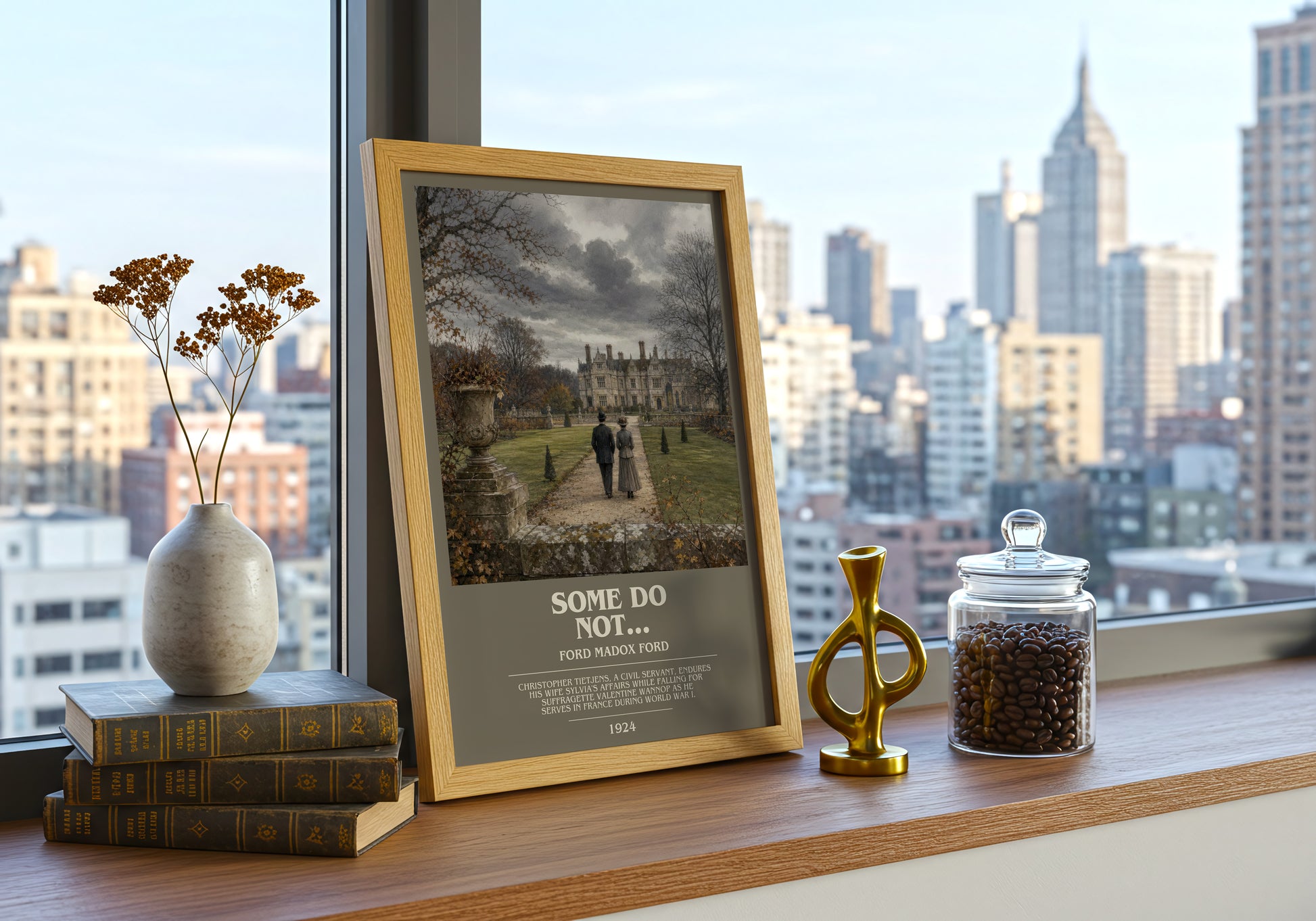 Some Do Not... bookish print framed by window – literary home decor
