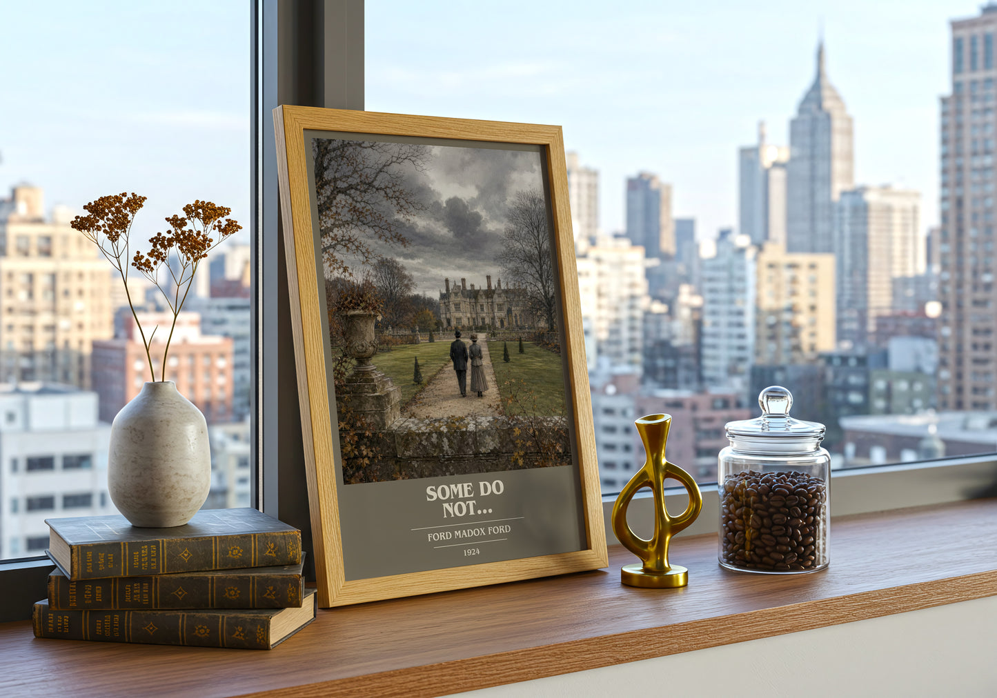 Some Do Not... book cover print framed by window – literary home decor
