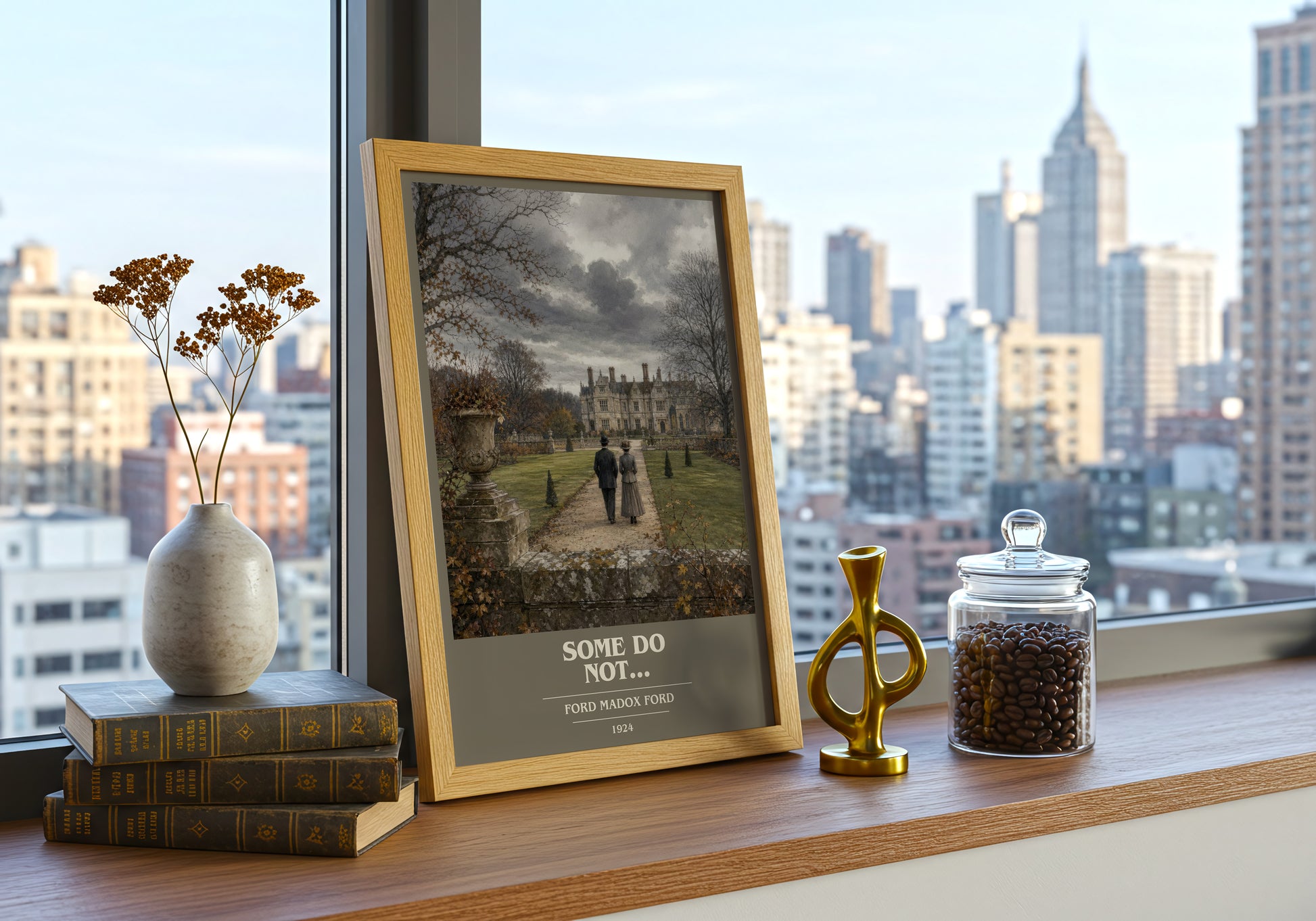 Some Do Not... book cover print framed by window – literary home decor