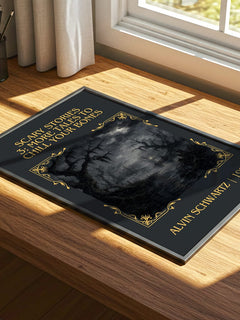 Scary Stories 3: More Tales To Chill Your Bones Classic Book Art – print on a sunlit desk