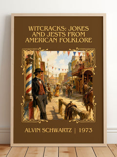 Witcracks: Jokes And Jests From American Folklore Classic Book Art – framed print leaning on a wooden floor