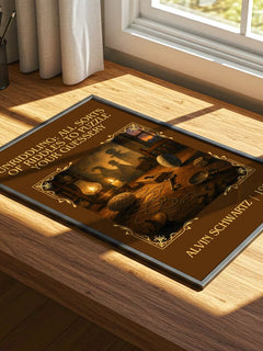 Unriddling: All Sorts Of Riddles To Puzzle Your Guessery Classic Book – print on a sunlit desk