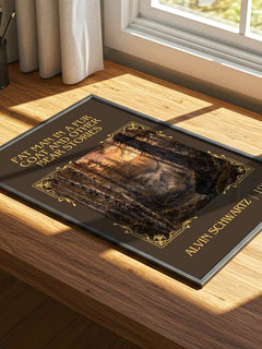 Fat Man In A Fur Coat And Other Bear Stories Classic Book Art Print – – print on a sunlit desk