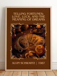 Telling Fortunes: Love, Luck, And The Meaning Of Dreams Classic Book – framed print leaning on a wooden floor