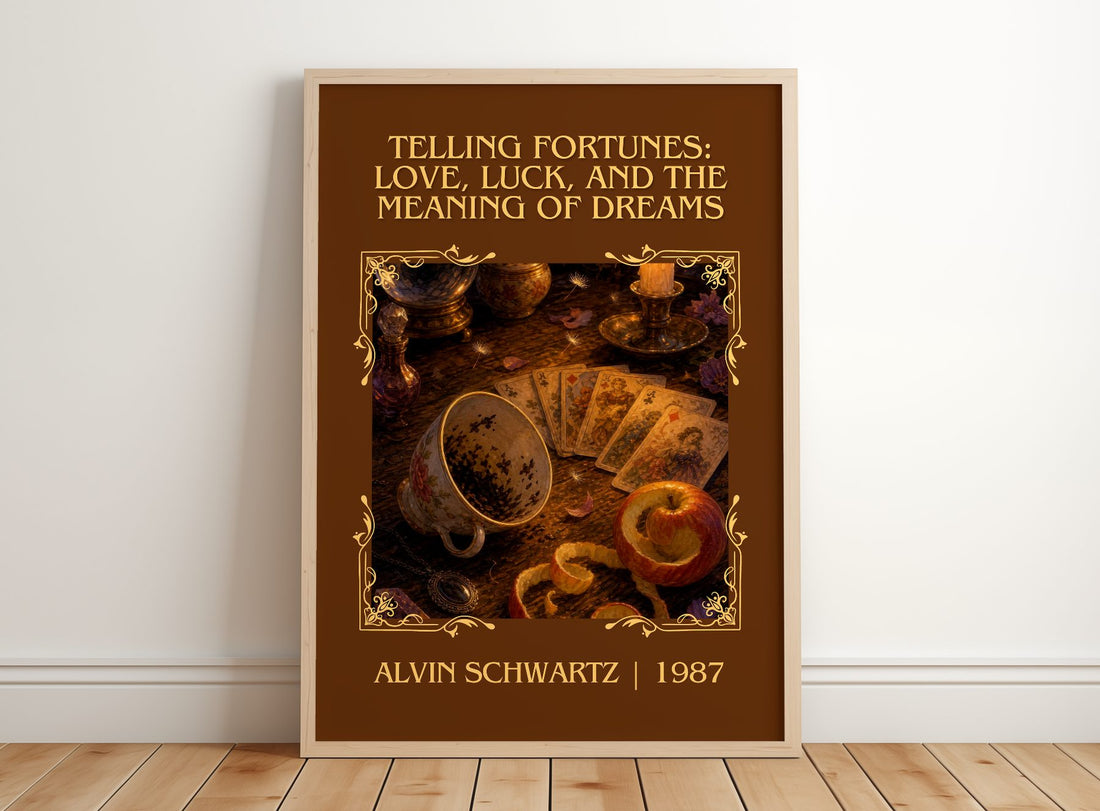 Telling Fortunes: Love, Luck, And The Meaning Of Dreams Classic Book – framed print leaning on a wooden floor