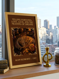 Telling Fortunes: Love, Luck, And The Meaning Of Dreams Classic Book – framed print on a city-view windowsill