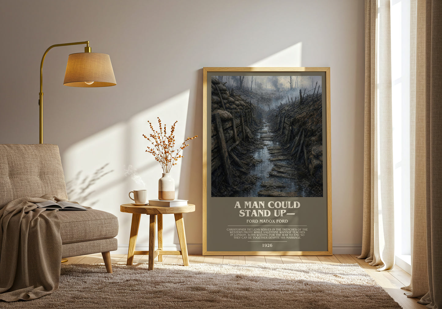 A Man Could Stand Up— bookish print on bookshelf – Ford Madox Ford fan gift