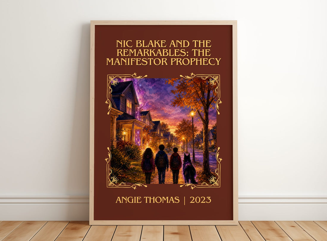Nic Blake And The Remarkables: The Manifestor Prophecy Classic Book – framed print leaning on a wooden floor