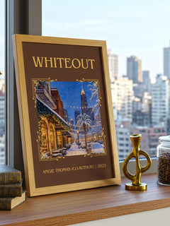 Whiteout Classic Book Art Print by Angie Thomas (Co-Author) – framed print on a city-view windowsill