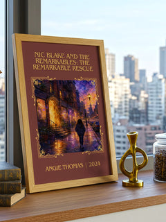 Nic Blake And The Remarkables: The Remarkable Rescue Classic Book Art – framed print on a city-view windowsill
