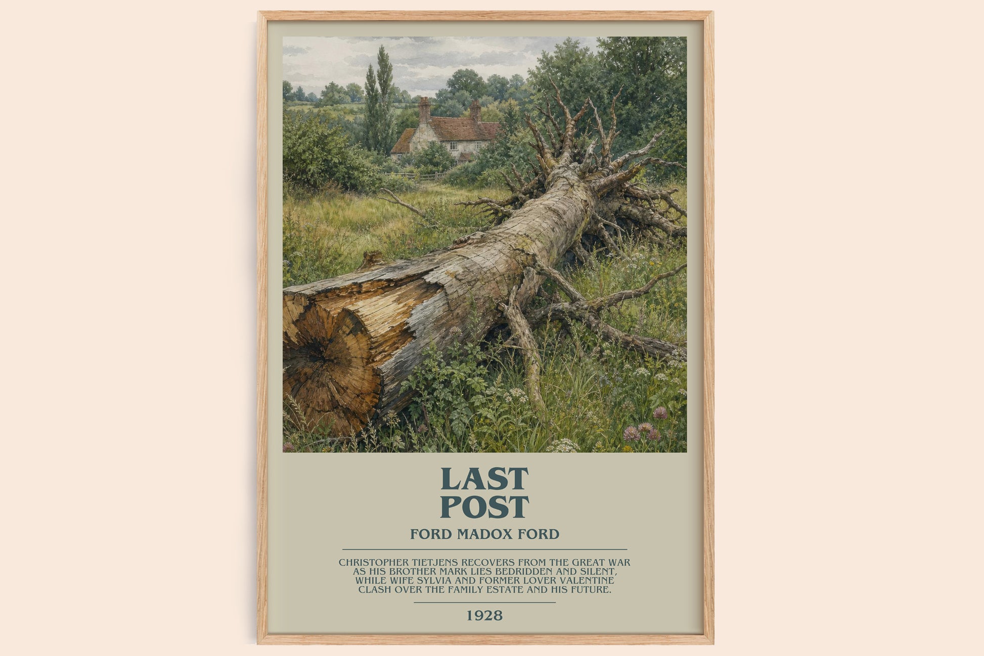 Last Post bookish book poster by Ford Madox Ford – framed literary art print