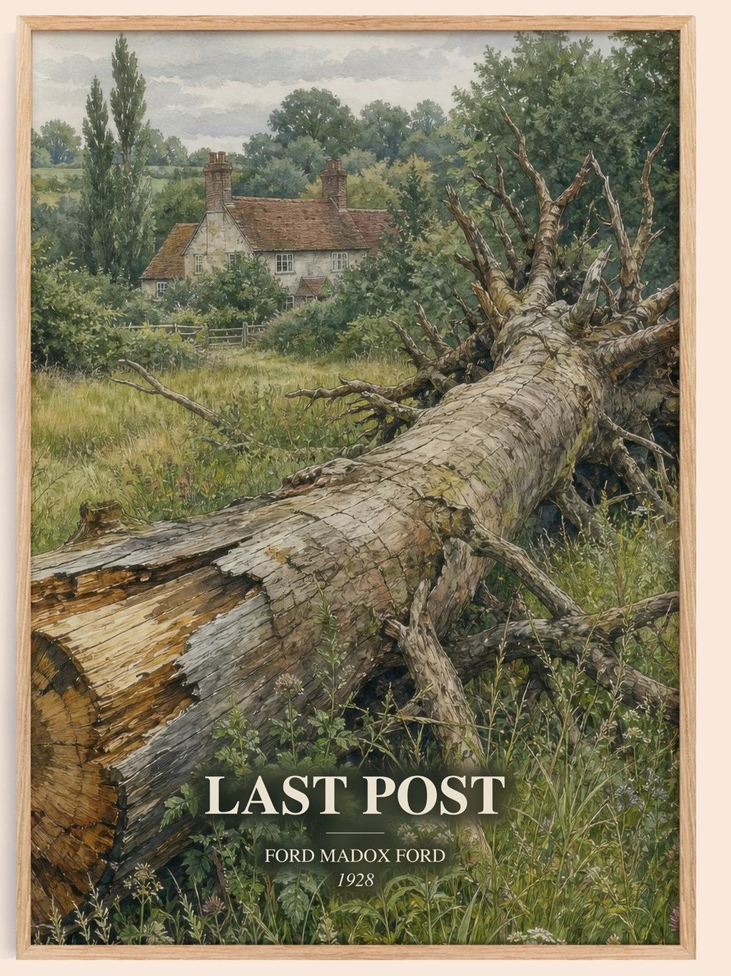 Last Post watercolour book poster by Ford Madox Ford – framed literary art print
