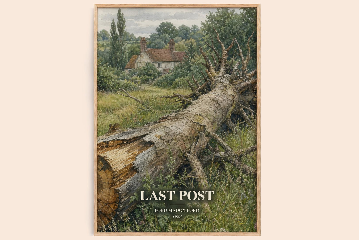 Last Post watercolour book poster by Ford Madox Ford – framed literary art print