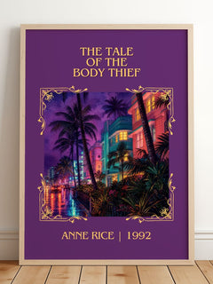 The Tale Of The Body Thief Classic Book Art Print by Anne Rice – framed print leaning on a wooden floor