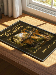 The Feast Of All Saints Classic Book Art Print by Anne Rice – print on a sunlit desk
