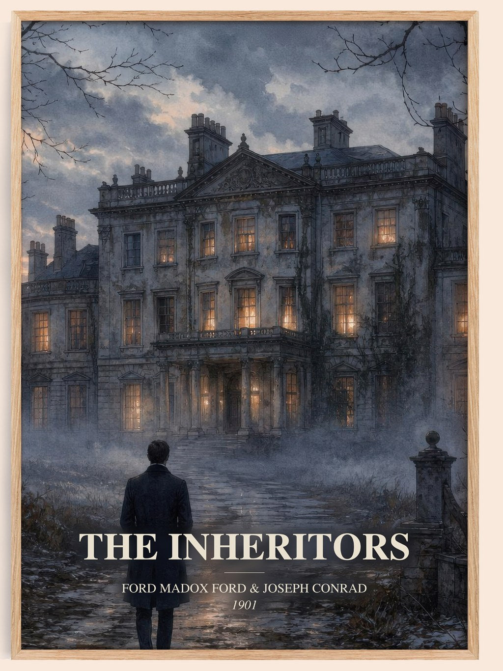 The Inheritors watercolour book poster by Ford Madox Ford & Joseph Conrad – framed literary art print