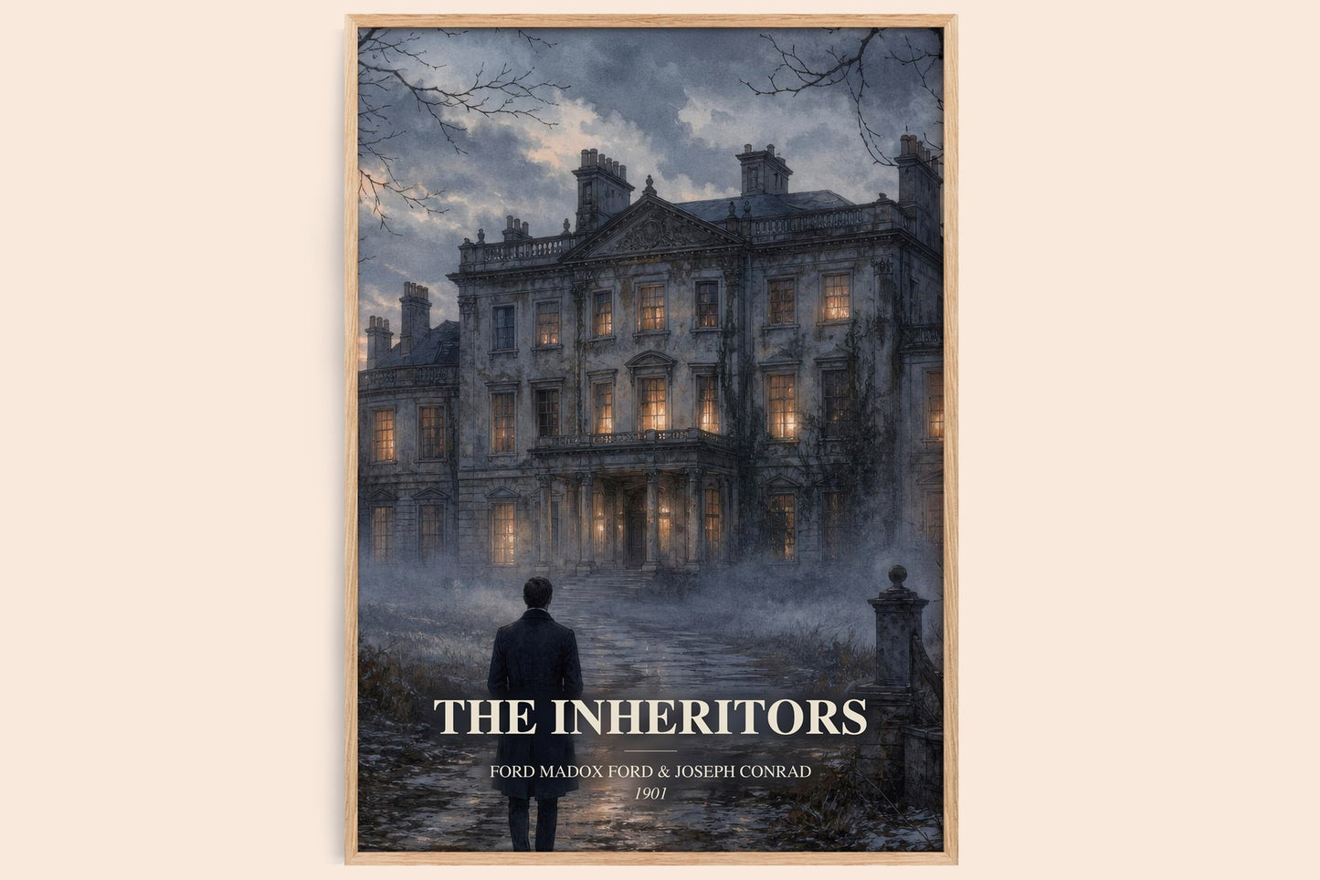 The Inheritors watercolour book poster by Ford Madox Ford & Joseph Conrad – framed literary art print