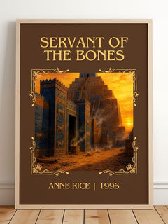 Servant Of The Bones Classic Book Art Print by Anne Rice – framed print leaning on a wooden floor