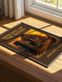 Servant Of The Bones Classic Book Art Print by Anne Rice – print on a sunlit desk