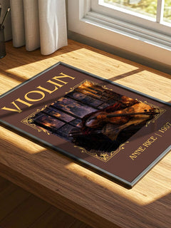 Violin Classic Book Art Print by Anne Rice – print on a sunlit desk