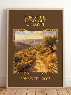 Christ The Lord: Out Of Egypt Classic Book Art Print by Anne Rice – framed print leaning on a wooden floor