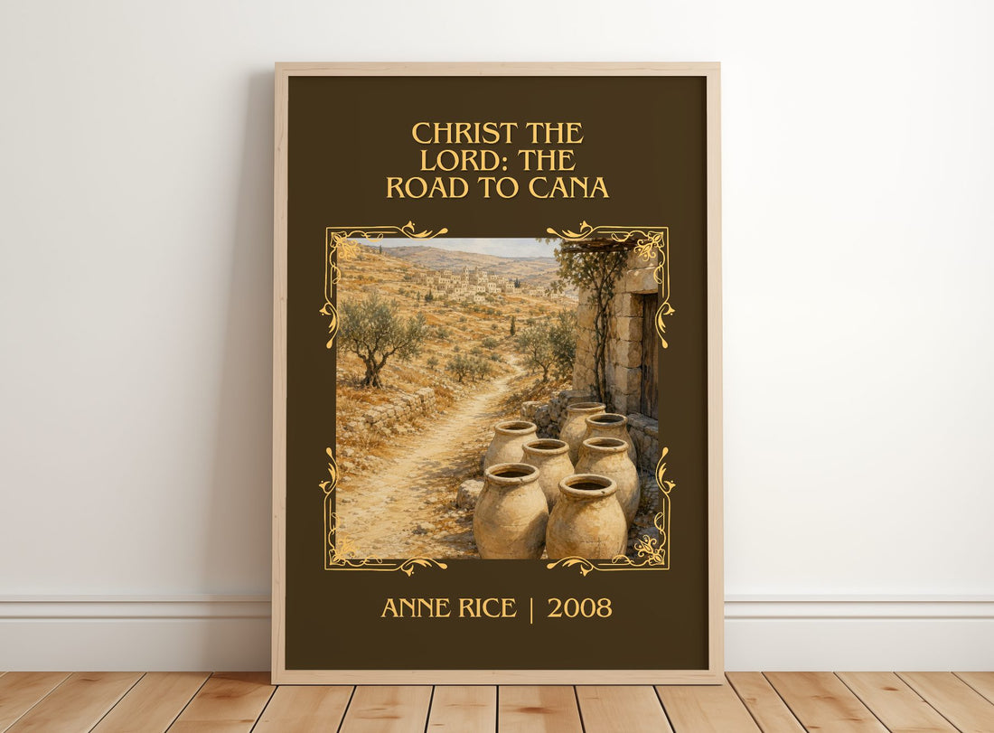 Christ The Lord: The Road To Cana Classic Book Art Print by Anne Rice – framed print leaning on a wooden floor