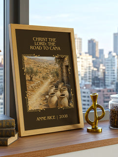Christ The Lord: The Road To Cana Classic Book Art Print by Anne Rice – framed print on a city-view windowsill