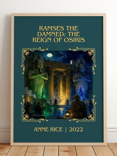 Ramses The Damned: The Reign Of Osiris Classic Book Art Print – framed print leaning on a wooden floor