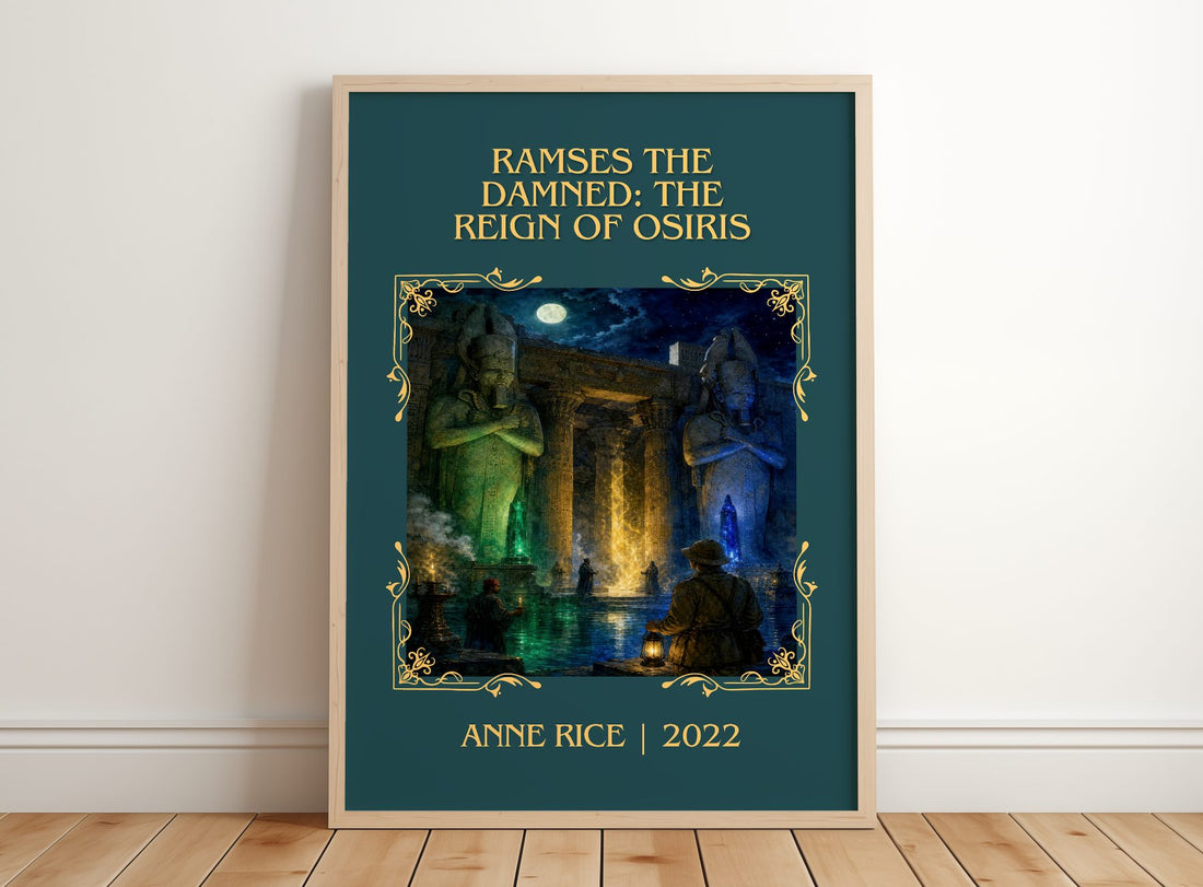 Ramses The Damned: The Reign Of Osiris Classic Book Art Print – framed print leaning on a wooden floor