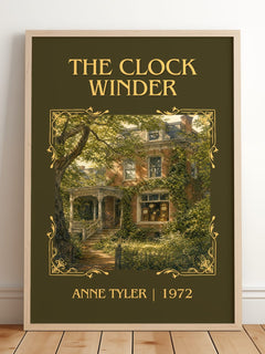 The Clock Winder Classic Book Art Print by Anne Tyler – framed print leaning on a wooden floor