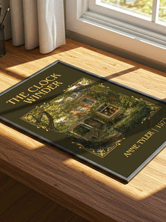The Clock Winder Classic Book Art Print by Anne Tyler – print on a sunlit desk