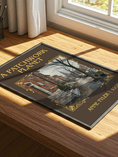 A Patchwork Planet Classic Book Art Print by Anne Tyler – print on a sunlit desk