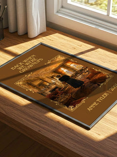 Back When We Were Grownups Classic Book Art Print by Anne Tyler – print on a sunlit desk