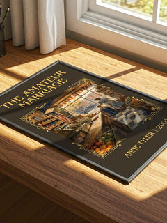 The Amateur Marriage Classic Book Art Print by Anne Tyler – print on a sunlit desk
