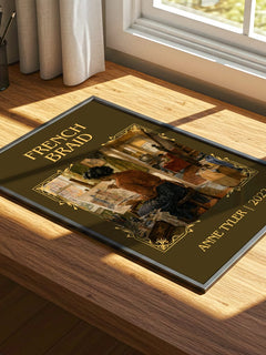 French Braid Classic Book Art Print by Anne Tyler – print on a sunlit desk
