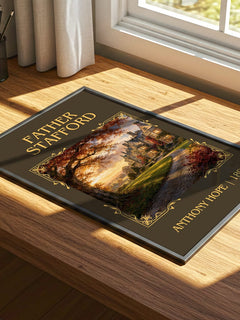 Father Stafford Classic Book Art Print by Anthony Hope – print on a sunlit desk