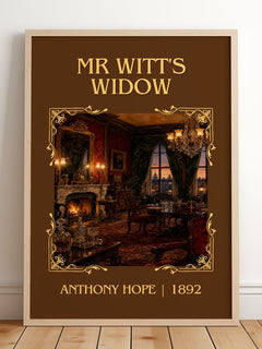 Mr Witt'S Widow Classic Book Art Print by Anthony Hope – framed print leaning on a wooden floor