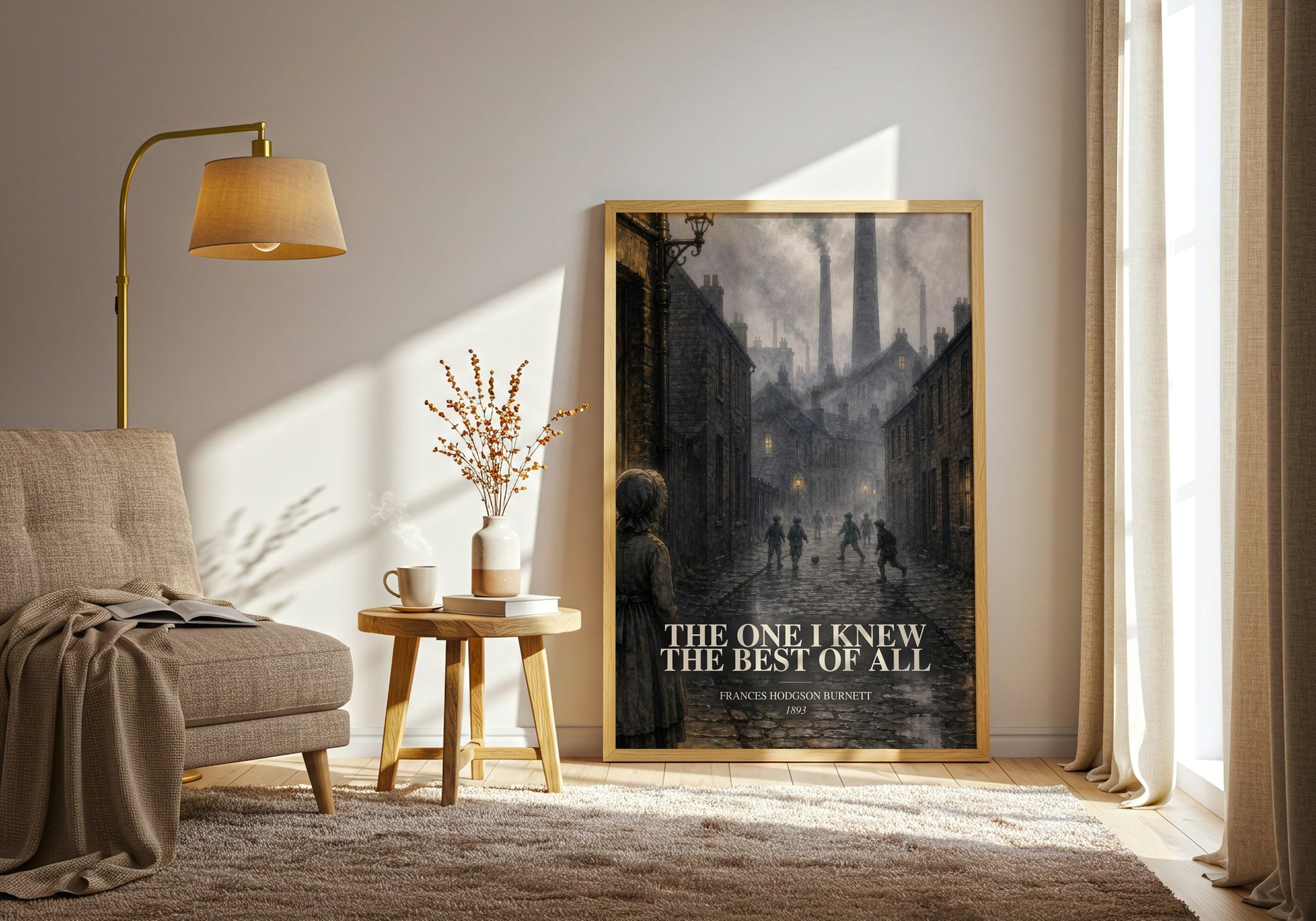 The One I Knew The Best Of All watercolour print in frame leaning in hallway – memoir wall art