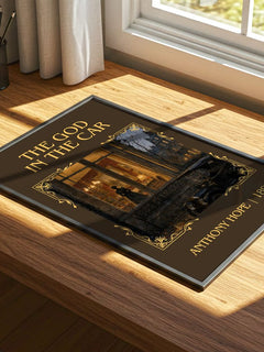 The God In The Car Classic Book Art Print by Anthony Hope – print on a sunlit desk