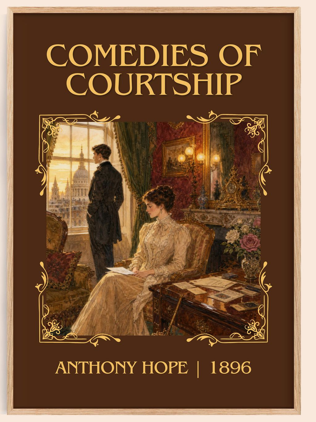 Comedies Of Courtship Classic Book Art Print by Anthony Hope – book poster