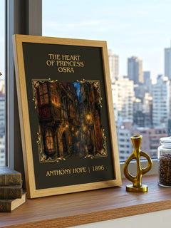 The Heart Of Princess Osra Classic Book Art Print by Anthony Hope – framed print on a city-view windowsill