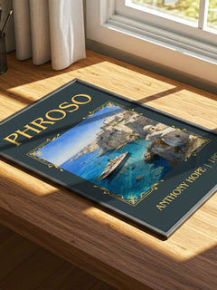 Phroso Classic Book Art Print by Anthony Hope – print on a sunlit desk