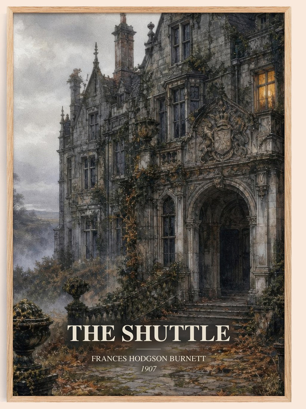 The Shuttle watercolour book poster by Frances Hodgson Burnett – framed literary art print