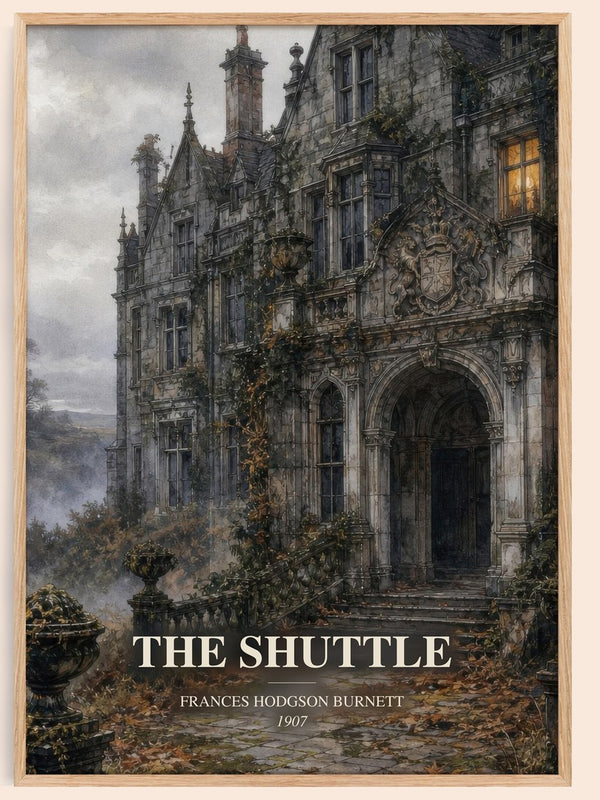 The Shuttle watercolour book poster by Frances Hodgson Burnett – framed literary art print