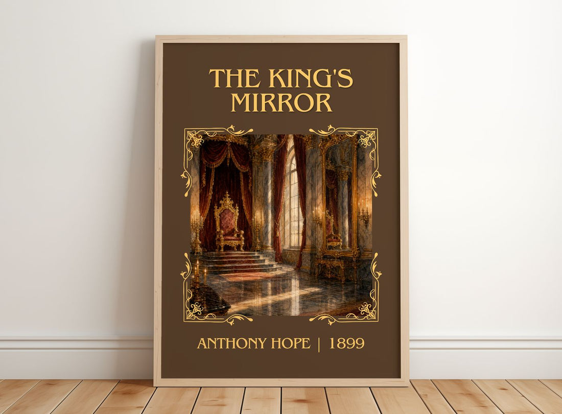 The King'S Mirror Classic Book Art Print by Anthony Hope – framed print leaning on a wooden floor