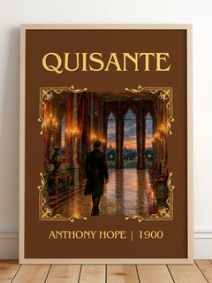 Quisanté Classic Book Art Print by Anthony Hope – framed print leaning on a wooden floor